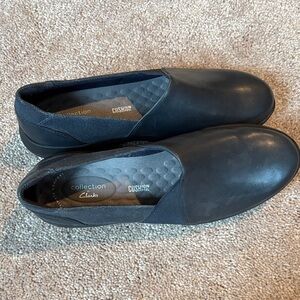 Clarks Women’s Dark Blue Slip-On Loafers